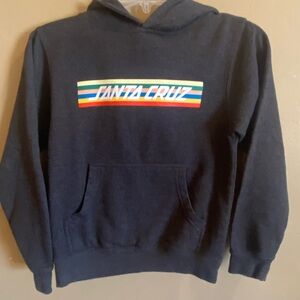 Santa Cruz youth hoodie size small dark gray with colorful graphic across chest
